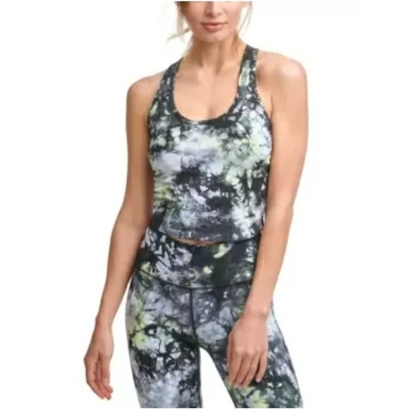 Calvin Klein Tie Dyed Cropped Racerback Top Large - Picture 3 of 13